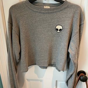 BRANDY MELVILLE CROPPED ALIEN SWEATSHIRT